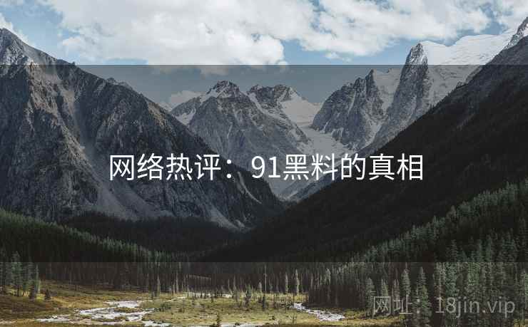网络热评：91黑料的真相
